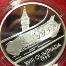 1998 Romania Large Silver Proof  100 Lei  Olympic Bobsled