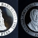 1990 Spain Large  silver Proof 2000 Pesetas-Olympic Pyramid