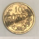 1876 Sweden Silver 10 Ore- Nice