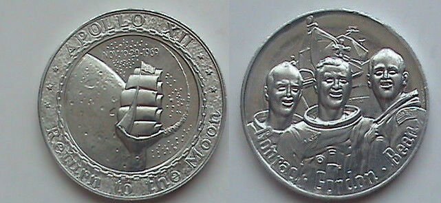 NASA Return to the Moon Apollo 12/Conrad/Gordon/Bean Large Medal-by Lombardo