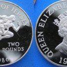 1986 Jersey Large Silver Proof 2 Pounds Runners