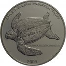 2003 Ghana Large Silver Proof  500 Sika-Turtle