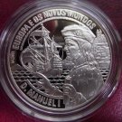1994 Portugal Large Proof Silver 25 Ecu Great Explorers:King Manuel I/Ship