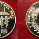 1979 Turkey Large silver Proof 500 L Children-UNICEF/St.Sofia Church