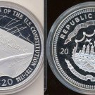Liberia 2001 Large Silver Proof $20-US History-Constitution