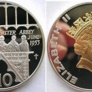 2002 Fiji Large  Silver Proof $10- Westminster Abbey