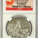 Rare 2015 Tokelau Large 1 OZ.999 Silver Antique Proof $1 Year OfThe Goat-NGC 69