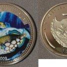 2009 Palau Large Proof color $1 Clown fish/Neptune/Mermaid