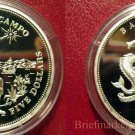 1994 Barbados Large Proof Silver $5-Pedro A Campo/Sailing ship