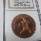 Rare 1996 Romania Copper 100 L Piedfort Pattern  Olympic Basketball  NGC PF 67