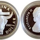 Canada 1982 Large Silver Proof $1-Bison Skull