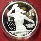 1991 China Large Silver Proof 10 Y- Table Tennis