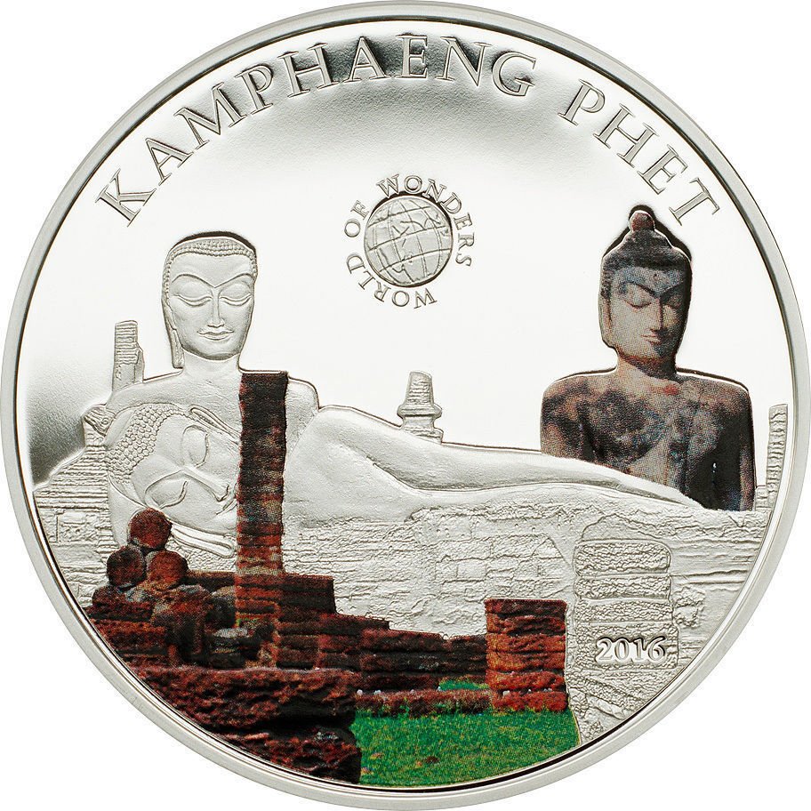 2016 Palau Large Proof Silver color $5 World Wonders-Kamphaeng Phet