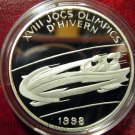 1997 Andorra Large Proof Silver 2 Diners Olympic Bobsled