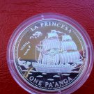 1993 Tonga Large Silver Proof 1 Pa'anga-Sailing Ship La Princesa