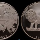 2003 Congo Large Silver Proof 10 Francs-European Union/Lion