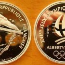 1991 France Large Silver Proof Olympic Ski-Jump 100 f
