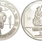 Extra Rare 1996 Peru Lrg.Silver piedfort 20 S Olympic Flame T1-Mintage 18