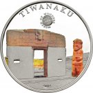 2015 Palau Large Proof Silver color $5 World Wonders-Tiwanaku
