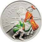 Cook Is 2009 Large Silver Color $5 Round Table Knight Lancelot
