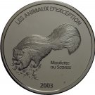 2003 Congo Large Silver Proof  10 Francs- Skunk