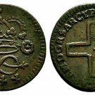 1744 Savoia Italy 2 Denari 1744 Torino Love Knot