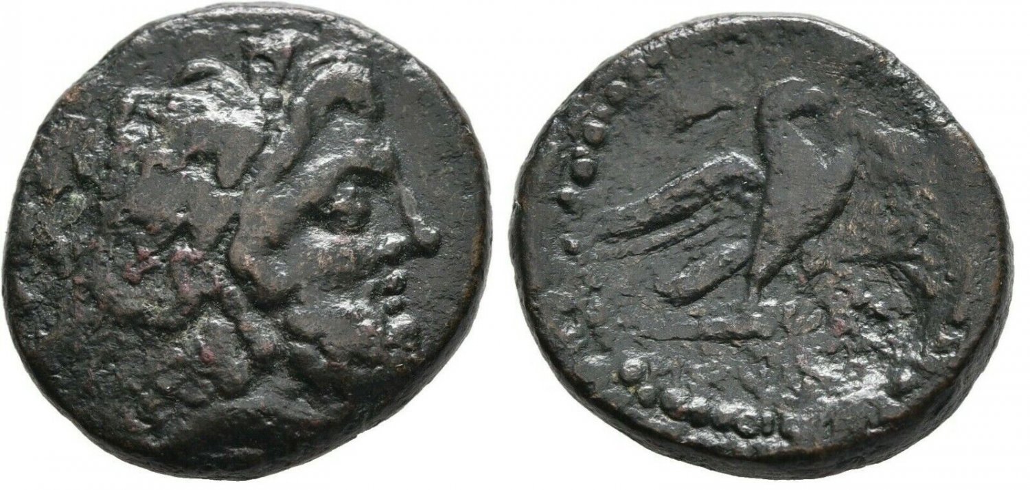 Ancient Greece 2 Cent BC Zeus/Eagle countestamp