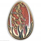 Cook Is 2013 Large Silver Color $5 Russian Faberge Easter Egg-Red/Swarovski Cr