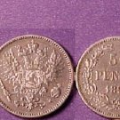 1893 Finland Russian Empire Silver 50 Pennia