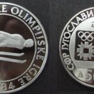 1983 Yugoslavia Large silver Olympic 500 D Ski Jump ,PROOF