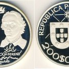 1992 Portugal Large Proof Silver 200 Esc Discovery- Columbus/Ship