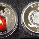 2009 Samoa Large 1 Oz Silver Color Proof 5$ Pope John Paul II