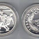 2000 Turkey Large Silver Proof 7,500.000 Lira Soccer