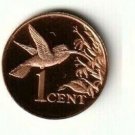 1974 Trinidad &Tobago Proof 1 c Hummingbird Balisier