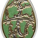Cook Is 2013 Large Silver Color $5 Russian Faberge Easter Egg-Green/Swarovski Cr