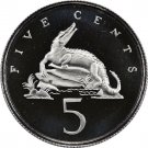 1973 Jamaica Proof 5 c Crocodile