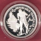 1992 France Large Silver Proof Olympic Skiing 100 f