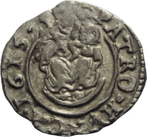 1615 Hungary Silver Denar-King Mathias-Habsburg Dynasty;Virgin Mary #3