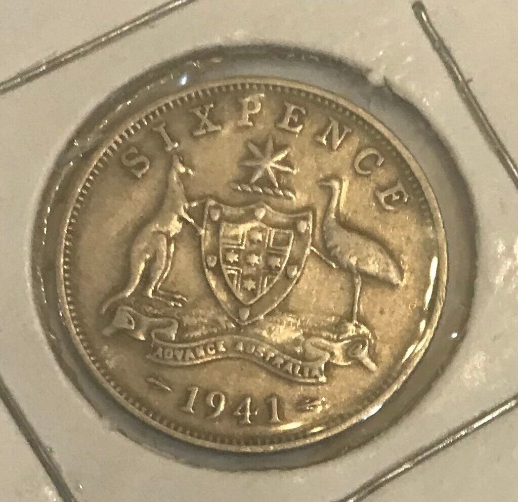 1941 Australia silver 6 pence