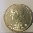 Rare 1929 A  Germany Large Silver 3 marks-Lessing-Nice #3