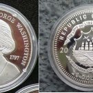 Liberia 2000 Large Silver Proof $20-George Washington