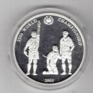2003 Mongolia Large Silver Proof  500 Togrog-Soccer World Cup Germany