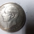 1885 Spain Large silver 5 pesetas-King Alfonso #2