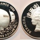 1992 Bermuda Large Silver  Proof $1 Olympics Sailing