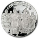 1997 Cook Is Large Silver Proof $50 Millennium-8th Century-Charlemagne crowning