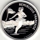 1992 France Large Silver Proof Olympic Figure Sk 100 f