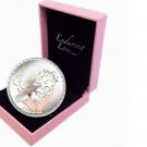 2012 Tokelau Large Silver Proof color $5 Enduring Love/Dove/Box-Valentine gift