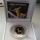 2012  Cook Is Silver Proof Color $5 Amor Victorious Caravaggio-mintage 1000-Box
