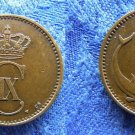 1891 Denmark 2 Ore-Dolphin/Wheat -Nice