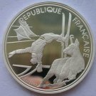 1990 France Large Silver Proof Olympic Acrobatic Skiing 100 fr